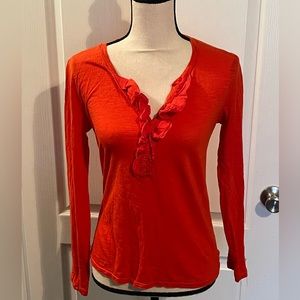 LOFT Med Orange Blouse. Like new.